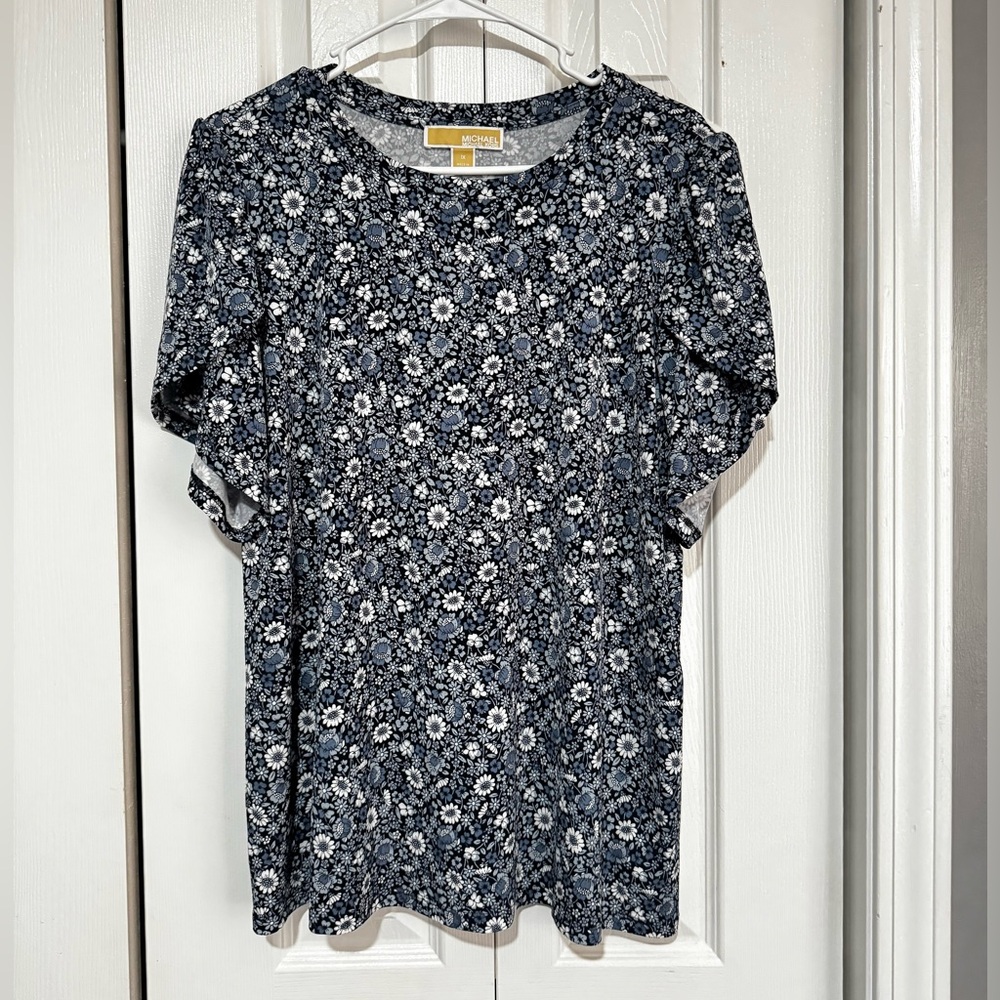 Michael Kors Black and White Floral Top NWOT